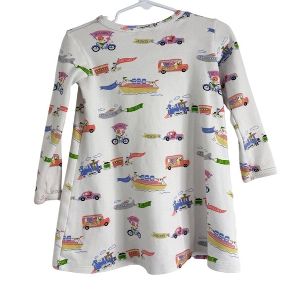 Beaufort Bonnet Girls Set of 2 Play Dresses Toddler Long Sleeve Green White 3T - Picture 5 of 10